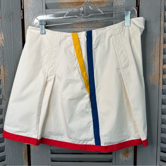 Tory Burch Pleated Color Trim Skort Off White Sz 12 - Picture 11 of 15